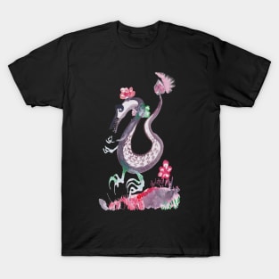 Grandma Dragon with Flowers T-Shirt